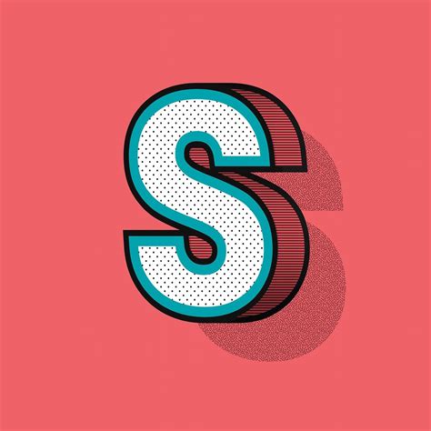 Letter S 3d Halftone Effect Typography Vector Free Image By Rawpixel