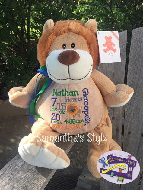 Plush Lion Plush Zoo Animal Monthly Milestone Prop Personalized