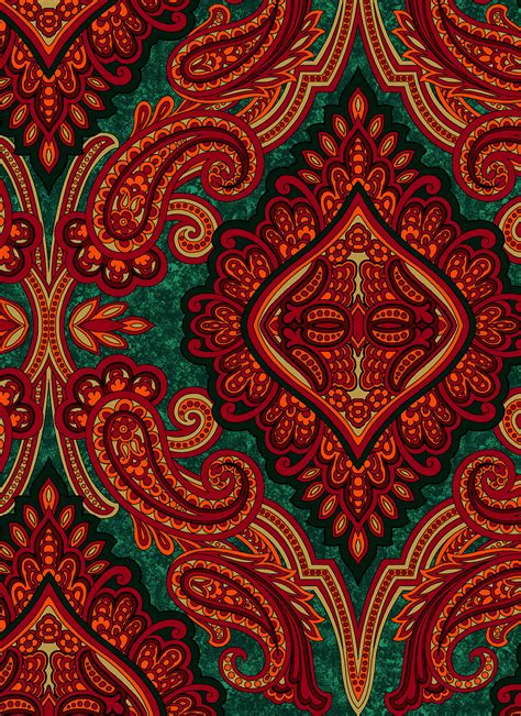 3579-005 Holiday Aruba - Paisley - Red Green Fabric | RJR Fabrics