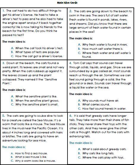 printable main idea worksheets  grade kidsworksheetfun