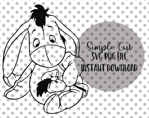 Eeyore Silhouette Svg Eeyore Svg Winnie Outline Svg Mug Etsy