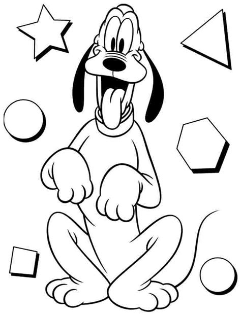 Cartoon Disney Pluto Coloring Page Printable Free For Boys And Girls