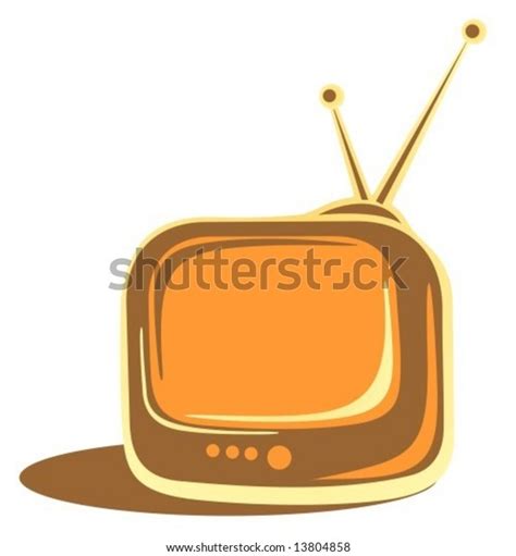 Cartoon Vintage Tv Isolated On White Stock Vector Royalty Free