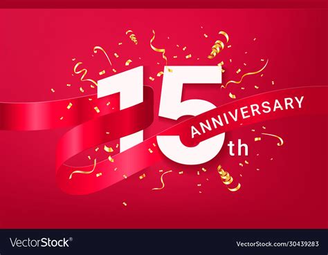 15th Anniversary Celebration Banner Template Vector Image