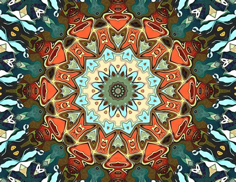 Concentric Abstract Symmetry Digital Art By Phil Perkins