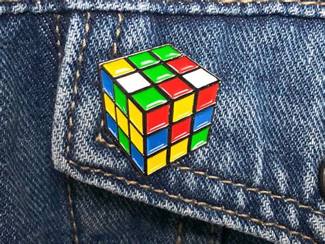 Rubiks Cube Pin Enamel Metal Lapel Pin Badge Etsy