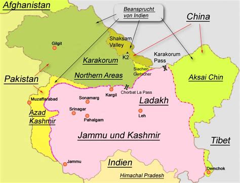 Erstellen und downloaden sie ihre landkarte in wenigen minuten. Kriege in Kashmir zwischen Indien und Pakistan. Landkarte ...