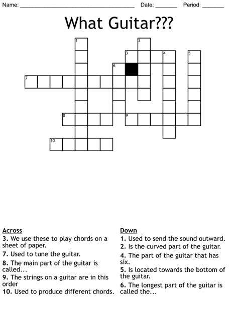What Guitar Crossword Wordmint
