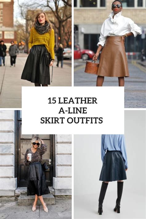 15 Outfits With Leather A Line Skirts Styleoholic