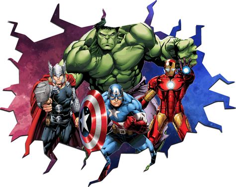 3d Avengers Visual Effects Wall Sticker Tenstickers