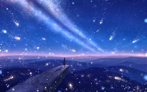 Download 2250x1406 Anime Landscape Scenery Sky Horizon Anime Girl