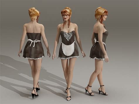 Sexy Blonde Maid 3d Model 3ds Max Files Free Download Modeling 36097 On Cadnav