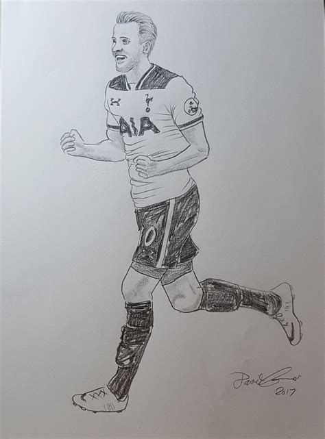 And Another Footballer By David Connor An Original Pencil Drawing By