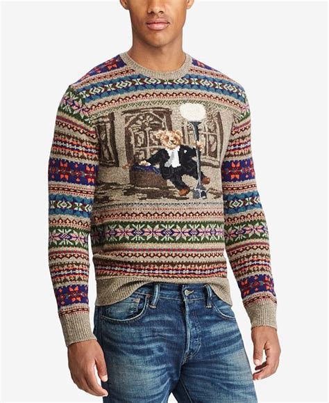 Polo Ralph Lauren Mens Iconic Bear Isle Sweater And Reviews Sweaters