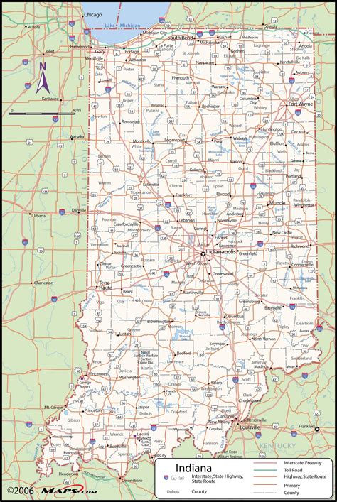 Indiana County Wall Map