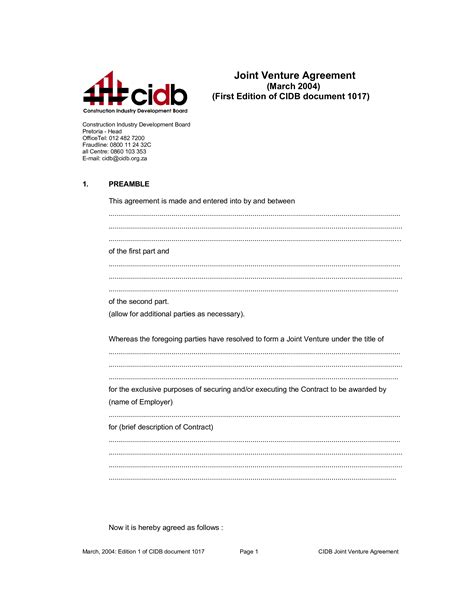 sample joint venture agreement how to draft a joint venture agreement download this sample