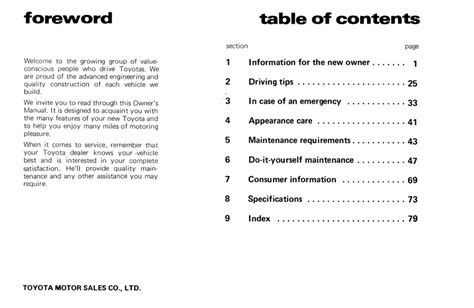 Toyota Celica Owners Manual 1976 Au Page 005 100dpi Retro Jdm