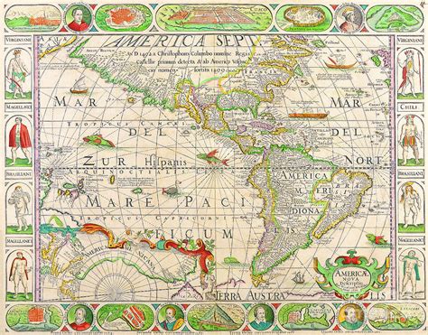 Old Map Of The Americas 1492 Painting By Muirhead Gallery Pixels