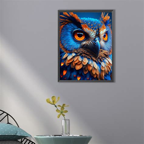 5d Diy Full Round Drill Diamond Painting Owl Kit Home Decoration Art