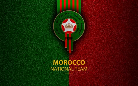 Download Wallpapers Morocco National Football Team 4k Leather Texture