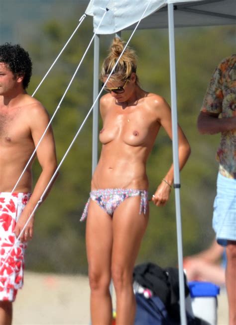 Heidi Klum Tanning Topless On A Sandy Beach In Corsica Porn Pictures Xxx Photos Sex Images