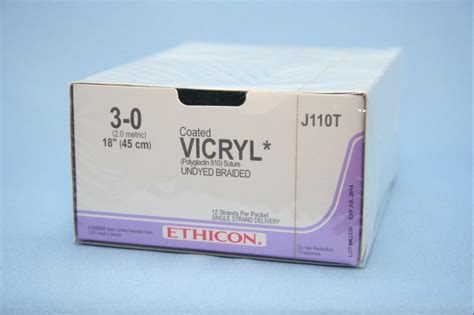 Ethicon Suture J110t 3 0 Vicryl Undyed 12 X 18 Strands 12 Strands