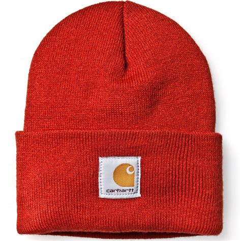 Carhartt Acrylic Watch Hat Red Orange Beanie