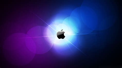 Apple In Purple Blue Light Background Technology Hd Macbook Wallpapers
