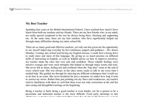 My Favorite Teacher Essay In English Seamo