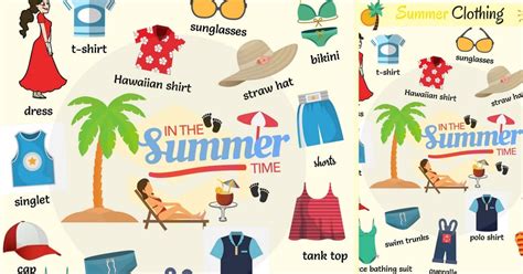 Summer Clothes And Accessories Names With Pictures • 7esl