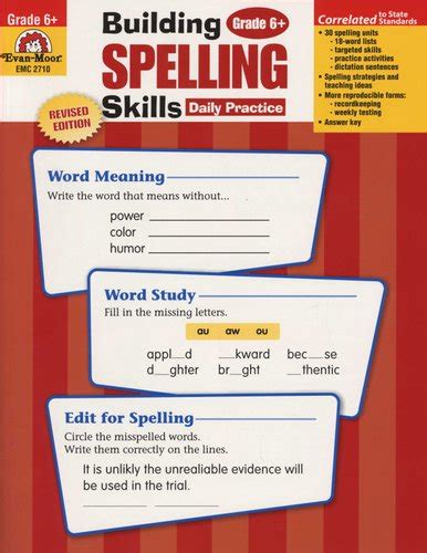 Building Spelling Skills Grade 6 Teacher Edition Grade 6