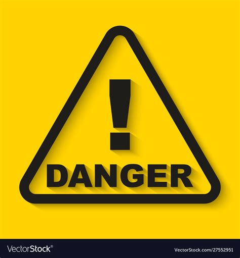 Danger Sign On Yellow Background Royalty Free Vector Image