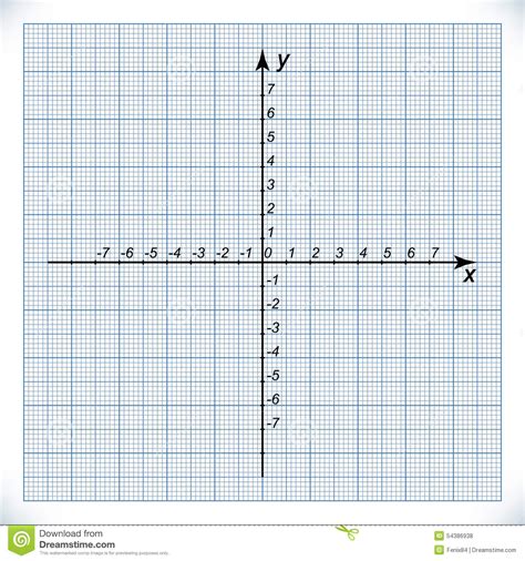 Coordinate Axis On The Graph Paper Stock Vector