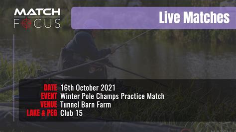 Live Match Tunnel Barn Farm Th October Match Focus