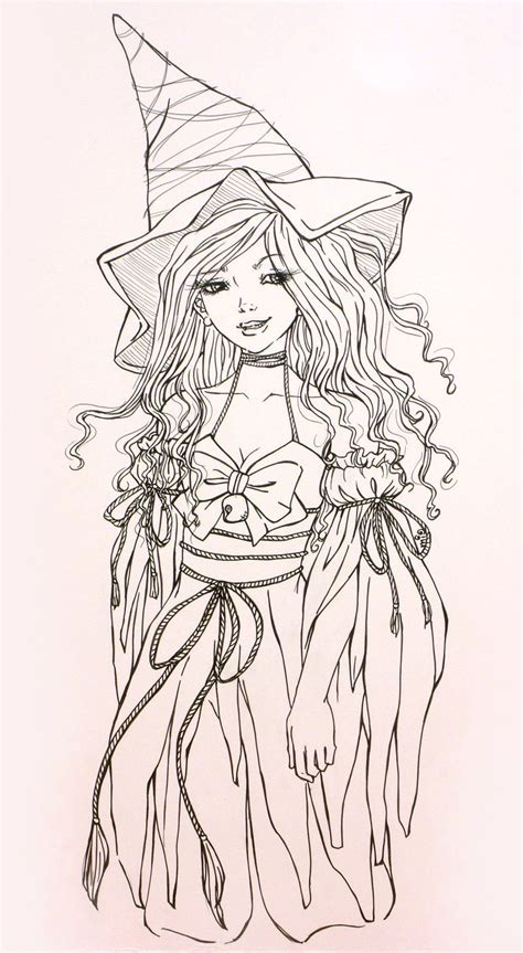 Mio255 By Mio27 Witch Coloring Pages Coloring Pages Adult Coloring