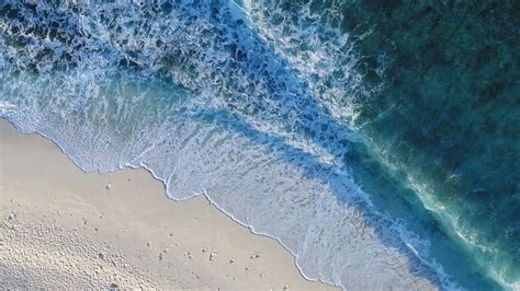 Ocean Aerial View Surf Waves White Beach Sand Hd Ocean Wallpapers Hd