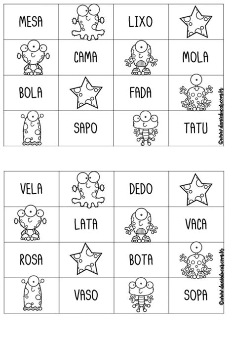9 Ideias De Bingo De Silabas Bingo De Palavras Cartelas De Bingo Images