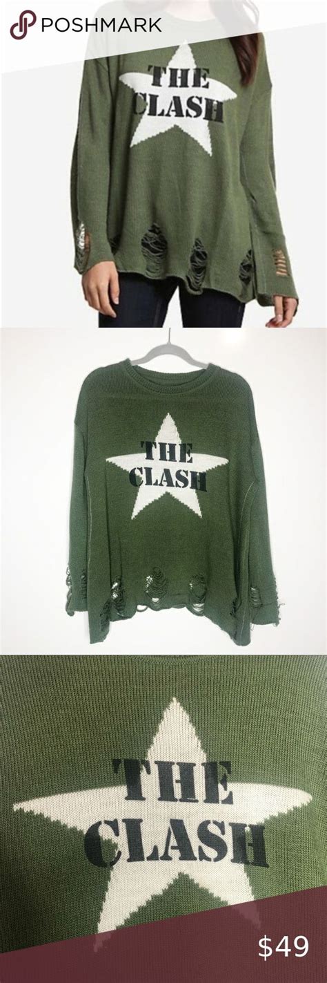 Trunks Ltd The Clash Distressed Sweater Green Ml Distressed