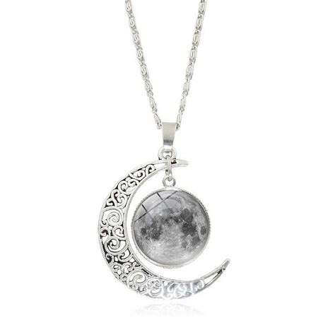 Harajuku Style Jewelry With Silver Plated Crescent Moon Shaped Nebula