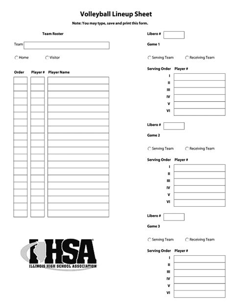 Volleyball Lineup Sheet Fill Online Printable Fillable