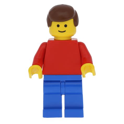 Lego Minifigure Pln016 Plain Red Torso With Red Arms Blue Legs