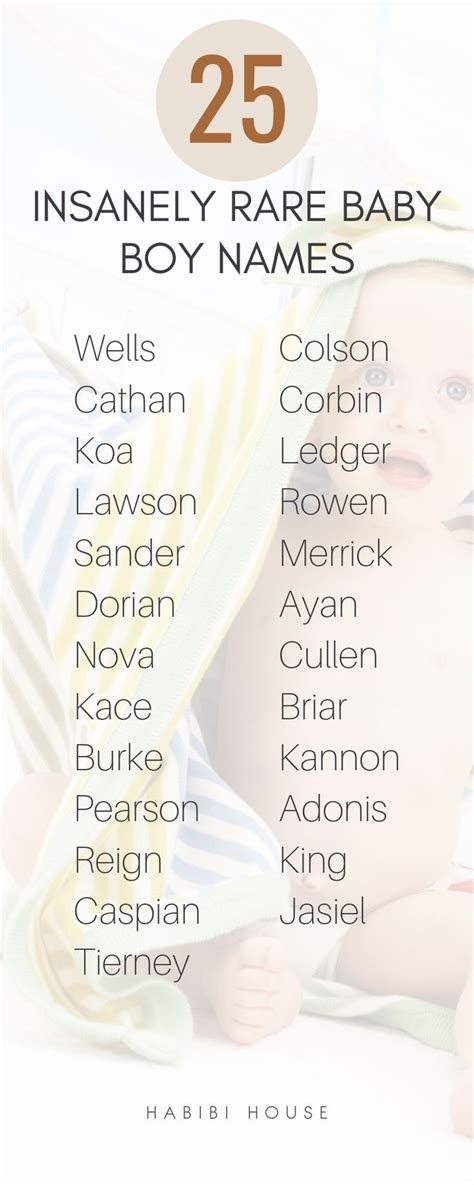 25 Insanely Rare Baby Boy Names Unique Baby Boy Names Cute Baby