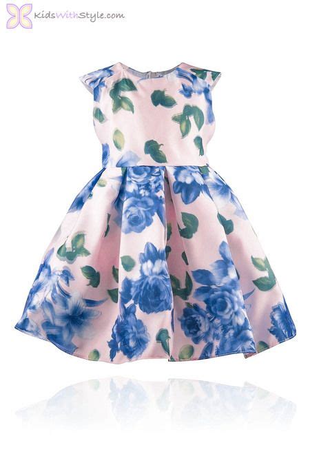 Pink And Blue Floral Dress This Blue And Pink Floral Print Girls Party