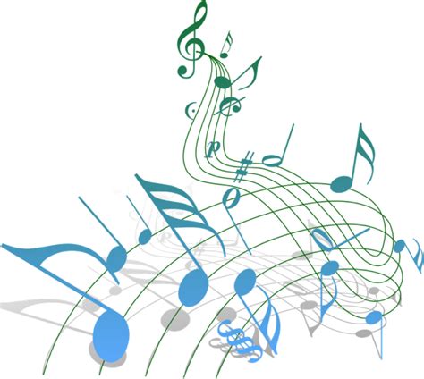 Free Colourful Musical Notes Png Blue And Green Music Notes Free