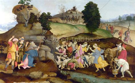 High Res Image Moses Brings Forth Water From A Rock By Lippi