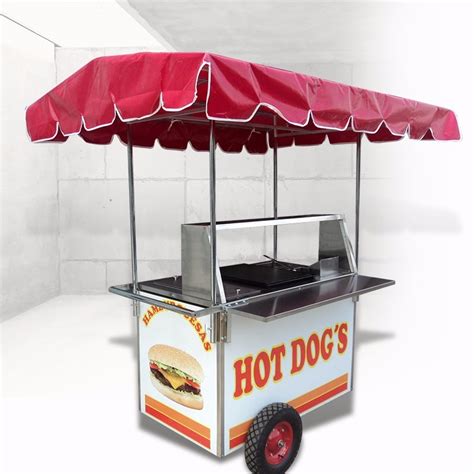 Carrito Hot Dogs Hamburguesas Carreta Carro Puesto Acero Ino 9090