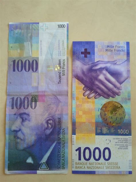Old And New Editions Of 1000 Swiss Francs Bill 988 Usd One Of The