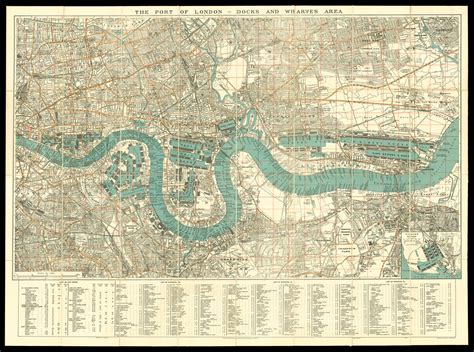 Map Of The Port Of London Docks And Wharves Area By Stanford Edward