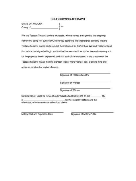 Self Proving Affidavit Form Fill Online Printable Fillable Blank