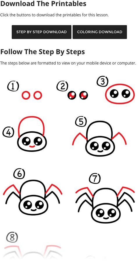 How To Draw A Cartoon Spider Art For Kids Hub
